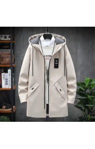 Thin And Thick Options For Autumn And Winter Chubby Windbreaker, Medium Length Jacket, Plush And Thick Hooded Jacket, Trendy Men's Spring And Autumn Jacket