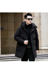 Winter Men's Down Jacket High-End Fashion Casual Mid Length Thickened 90 White Duck Down Winter Warm Jacket Men's Clothing